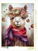 CALVENDO Puzzle Alpaka im Herbst   1000 Teile Lege-Größe 64x48cm Foto-Puzzle für glückliche Stunden
