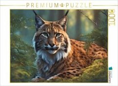 CALVENDO Puzzle Luchs beobachtet sein Revier   1000 Teile Lege-Größe 64x48cm Foto-Puzzle für glückliche Stunden