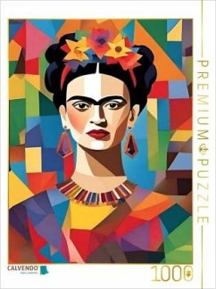 CALVENDO Puzzle Farbexplosion der Stärke. Modernes Frauenporträt in geometrischem Stil   1000 Teile Lege-Größe 64x48cm F