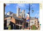 CALVENDO Puzzle Huy in Belgien, Blick zur Stiftskirche Notre-Dame   1000 Teile Lege-Größe 64x48cm Foto-Puzzle für glückl