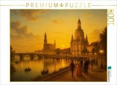 Cover CALVENDO Puzzle An der Elbe - Augustusbrücke, Hofkirche und Frauenkirche   1000 Teile Lege-Größe 64x48cm Foto-Puzzle für