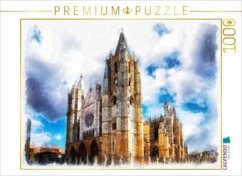 CALVENDO Puzzle Kathedrale von León, Spanien 1255 bis 1302   1000 Teile Lege-Größe 64x48cm Foto-Puzzle für glückliche St