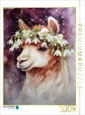 CALVENDO Puzzle Alpaka mit Schneeglöckchen   1000 Teile Lege-Größe 64x48cm Foto-Puzzle für glückliche Stunden