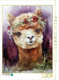 CALVENDO Puzzle Alpaka mit Blumenkränzchen   1000 Teile Lege-Größe 64x48cm Foto-Puzzle für glückliche Stunden