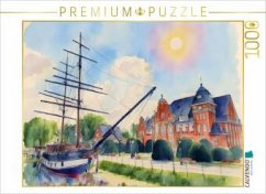 Cover CALVENDO Puzzle Friederike und Rathaus Papenburg   1000 Teile Lege-Größe 64x48cm Foto-Puzzle für glückliche Stunden