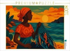 Cover CALVENDO Puzzle Zwischen Sonnenuntergang und Hoffnung liegt der Fang des Tages   1000 Teile Lege-Größe 64x48cm Foto-Puzz