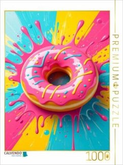 Cover CALVENDO Puzzle Pink Donut im Zuckerglanz   1000 Teile Lege-Größe 64x48cm Foto-Puzzle für glückliche Stunden