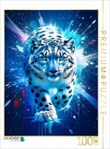 CALVENDO Puzzle Schneeleopard im Sternenleuchten   1000 Teile Lege-Größe 64x48cm Foto-Puzzle für glückliche Stunden
