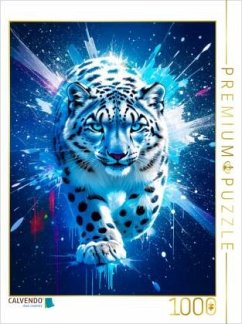 Cover CALVENDO Puzzle Schneeleopard im Sternenleuchten   1000 Teile Lege-Größe 64x48cm Foto-Puzzle für glückliche Stunden