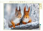 CALVENDO Puzzle Zwei kleine Herzen, vereint im Winterlicht   1000 Teile Lege-Größe 64x48cm Foto-Puzzle für glückliche St