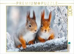 Cover CALVENDO Puzzle Zwei kleine Herzen, vereint im Winterlicht   1000 Teile Lege-Größe 64x48cm Foto-Puzzle für glückliche St