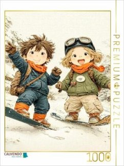 Cover CALVENDO Puzzle Juchhu, endlich Schnee   1000 Teile Lege-Größe 64x48cm Foto-Puzzle für glückliche Stunden