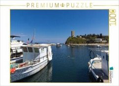 Cover CALVENDO Puzzle Hafen und byzantinischer Turm von Nea Fokea   1000 Teile Lege-Größe 64x48cm Foto-Puzzle für glückliche S
