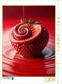 CALVENDO Puzzle Eine cremige Erdbeere, frisch und süß   1000 Teile Lege-Größe 64x48cm Foto-Puzzle für glückliche Stunden