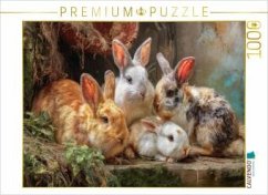 CALVENDO Puzzle Kaninchenportraits   1000 Teile Lege-Größe 64x48cm Foto-Puzzle für glückliche Stunden