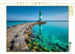 Cover CALVENDO Puzzle Still und eisern steht der Wächter am türkisblauem Wasser   1000 Teile Lege-Größe 64x48cm Foto-Puzzle fü
