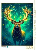 CALVENDO Puzzle Magischer Hirsch im Lichtschein   1000 Teile Lege-Größe 64x48cm Foto-Puzzle für glückliche Stunden