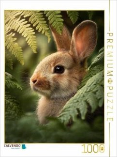 CALVENDO Puzzle Neugier blinzelt zwischen Farn und Sonne und das Leben lacht zurück   1000 Teile Lege-Größe 64x48cm Foto