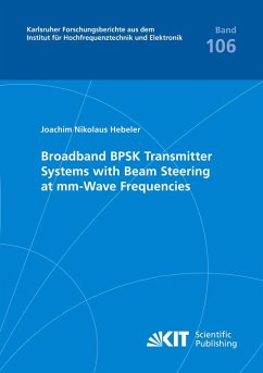 Cover Broadband BPSK Transmitter Systems with Beam Steering at mm-Wave Frequencies