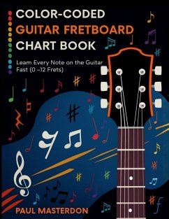 Color-Coded Guitar Fretboard Chart Book - Learn Every Note on the Guitar Fast (0-12 Frets) - Masterdon, Paul