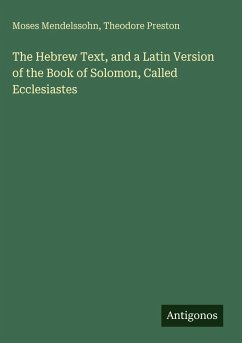 Cover The Hebrew Text, and a Latin Version of the Book of Solomon, Called Ecclesiastes