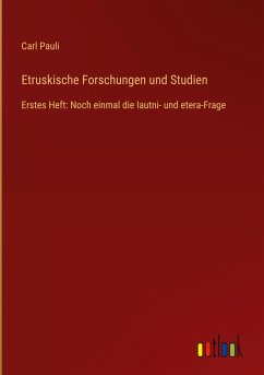 Cover Etruskische Forschungen und Studien