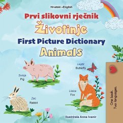 Cover First Picture Dictionary - Animals (Croatian English Bilingual Children's Book)