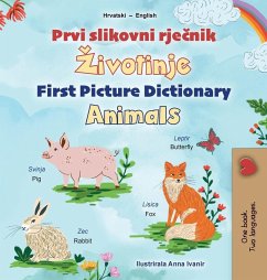 Cover First Picture Dictionary - Animals (Croatian English Bilingual Children's Book)