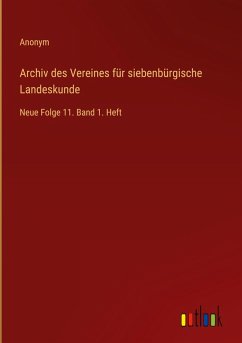 Cover Archiv des Vereines für siebenbürgische Landeskunde