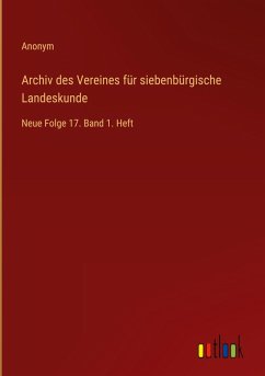 Cover Archiv des Vereines für siebenbürgische Landeskunde