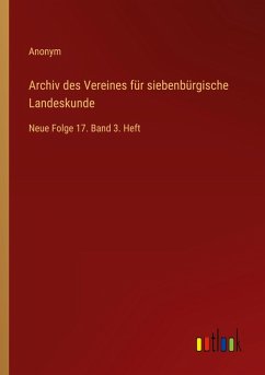 Cover Archiv des Vereines für siebenbürgische Landeskunde