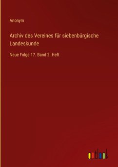 Cover Archiv des Vereines für siebenbürgische Landeskunde