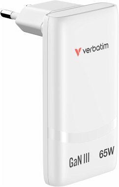 Cover Verbatim Fold n Go GaN Charger 65W 2xUSB C weiß klappb.St.32355