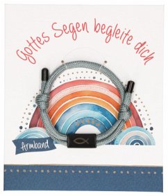 Cover Graues Textil-Armband mit schwarzem Fisch-Anhänger: Gottes Segen begleite dich