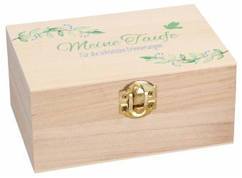 Holz-Erinnerungskiste zur Taufe