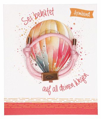 Altrosa Textilarmband mit Fisch-Anhänger: Sei behütet auf all deinen Wegen