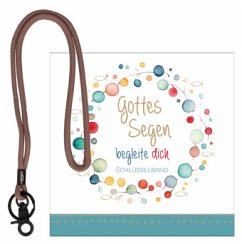 Cover Beiger Schlüsselband mit schwarzem Karabinerhaken aus Metall mit Fischsymbol