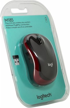 Cover Logitech M 185 Cordless Notebook Mouse USB schwarz / rot