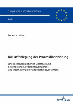 Cover Die Offenlegung der Prozessfinanzierung