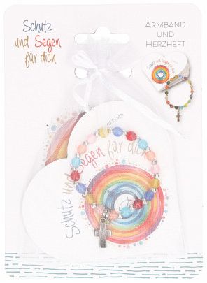 Stretch-Armband mit Kreuz und bunten Perlen, m. 1 Buch, m. 1 Beilage