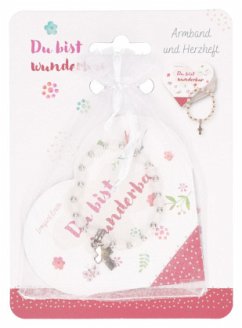 Cover Stretch-Armband mit Kreuz und rosa Perlen: Du bist wunderbar, m. 1 Buch, m. 1 Beilage