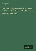 The Time Telegraph Company. Capital, $1,000,000. Divided Into Ten Thousand Shares of $100 each.