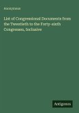 List of Congressional Documents from the Twentieth to the Forty-sixth Congresses, Inclusive