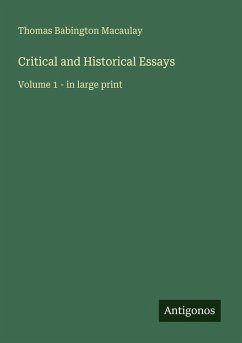 Cover Critical and Historical Essays