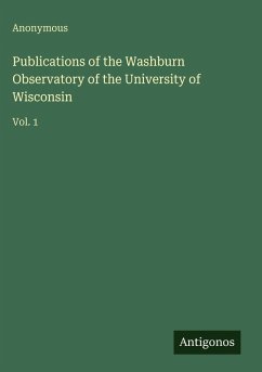 Cover Publications of the Washburn Observatory of the University of Wisconsin