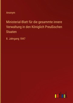 Cover Ministerial-Blatt für die gesammte innere Verwaltung in den Königlich Preußischen Staaten