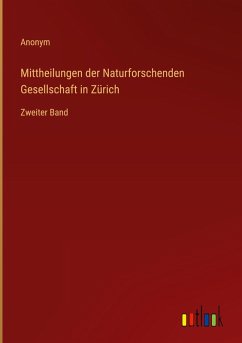 Cover Mittheilungen der Naturforschenden Gesellschaft in Zürich
