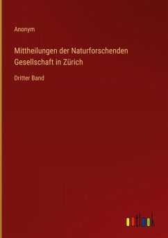 Cover Mittheilungen der Naturforschenden Gesellschaft in Zürich