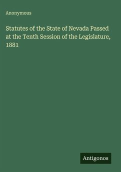 Cover Statutes of the State of Nevada Passed at the Tenth Session of the Legislature, 1881