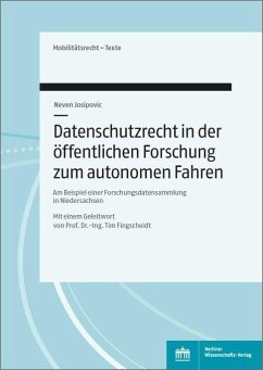 Cover Datenschutzrecht in der öffentlichen Forschung zum Autonomen Fahren (eBook, PDF)